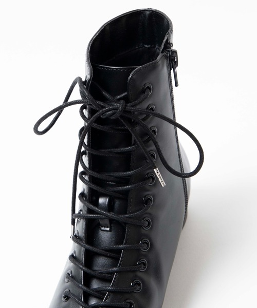 WEGO（ウィゴー）の「WEGO/レースアップスクエアトゥブーツ（ブーツ・レディース・ブラック/オフホワイト・LARGE/MEDIUM）」の10枚目の写真