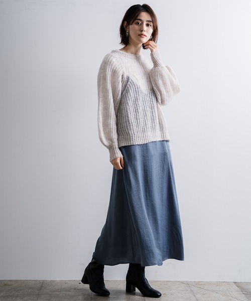 LEPSIM(レプシィム)の「ビンテージツヤキャミワンピース 916930(ワンピース・レディース・ブラック/カーキ/ブルー/グレイッシュベージュ・FREE)」の11枚目の写真