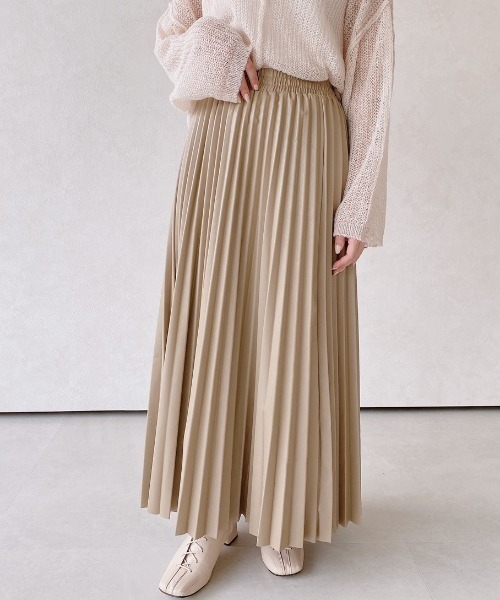 VANNIE U（ヴァニーユー）の「レザープリーツスカート（スカート・レディース・ナチュラル/ベージュ・FREE）」の12枚目の写真