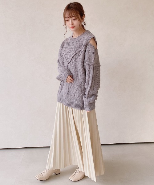 VANNIE U（ヴァニーユー）の「レザープリーツスカート（スカート・レディース・ナチュラル/ベージュ・FREE）」の11枚目の写真