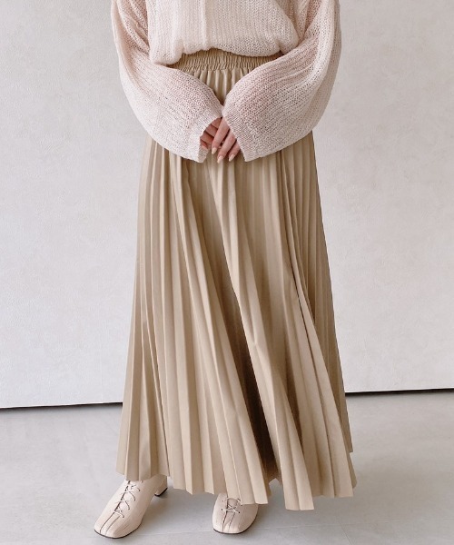 VANNIE U（ヴァニーユー）の「レザープリーツスカート（スカート・レディース・ナチュラル/ベージュ・FREE）」の19枚目の写真