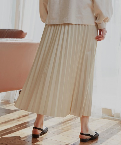VANNIE U（ヴァニーユー）の「レザープリーツスカート（スカート・レディース・ナチュラル/ベージュ・FREE）」の21枚目の写真