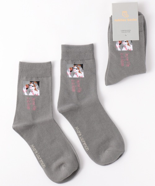 Jubilee（ジュビリー）の「ポップデザインソックス（ソックス/靴下・レディース・アッシュブラウン/パープル/ブラウン/グレー/オリーブ/ターコイズブルー/ライム/インディゴブルー/ミント/マスタード/アイボリー/ブラック系その他/キャメル/バーガンディー/スモークピンク/ブラック系その他2/ターメリック/ダークオレンジ/オフホワイト・FREE）」の5枚目の写真