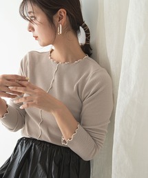 配色メローリブカットソー