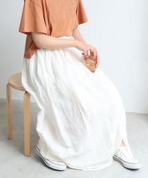 .●Linen/Cu製品染　ラップギャザースカート