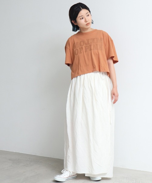 note et silence （ノートエシロンス）の「.●Linen/Cu製品染　ラップギャザースカート（スカート・レディース・サックスブルー/ホワイト/ブラック・FREE）」の20枚目の写真