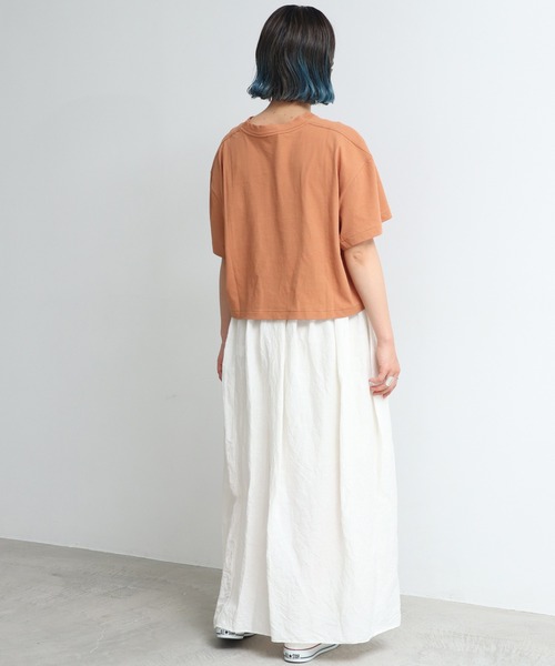 note et silence （ノートエシロンス）の「.●Linen/Cu製品染　ラップギャザースカート（スカート・レディース・サックスブルー/ホワイト/ブラック・FREE）」の21枚目の写真