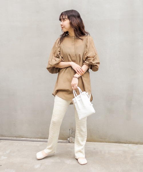 CAPRICIEUX LE'MAGE ボリュームボウタイブラウス　M 白 フリルカラーブラウス（シャツ/ブラウス）｜CAPRICIEUX LE'MAGE