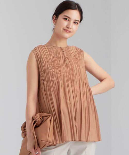 green label relaxing（グリーンレーベルリラクシング）の「FFC リンクルプリーツ 2WAY ブラウス（シャツ/ブラウス・レディース・ベージュ/ナチュラル/ライラック・FREE）」の22枚目の写真