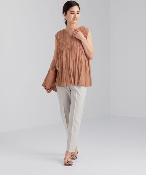 green label relaxing（グリーンレーベルリラクシング）の「FFC リンクルプリーツ 2WAY ブラウス（シャツ/ブラウス・レディース・ベージュ/ナチュラル/ライラック・FREE）」の18枚目の写真