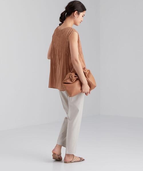 green label relaxing（グリーンレーベルリラクシング）の「FFC リンクルプリーツ 2WAY ブラウス（シャツ/ブラウス・レディース・ベージュ/ナチュラル/ライラック・FREE）」の5枚目の写真