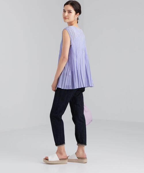 green label relaxing（グリーンレーベルリラクシング）の「FFC リンクルプリーツ 2WAY ブラウス（シャツ/ブラウス・レディース・ベージュ/ナチュラル/ライラック・FREE）」の9枚目の写真