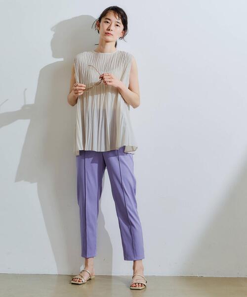 green label relaxing（グリーンレーベルリラクシング）の「FFC リンクルプリーツ 2WAY ブラウス（シャツ/ブラウス・レディース・ベージュ/ナチュラル/ライラック・FREE）」の20枚目の写真