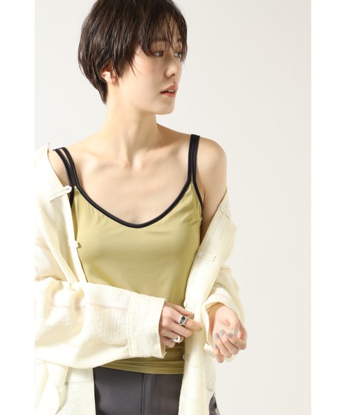 CREOLME(クレオルム)の「(CREOLME)バイカラーカップ付きキャミソール(キャミソール・レディース・イエロー/ワインレッド・ONE SIZE)」の1枚目の写真