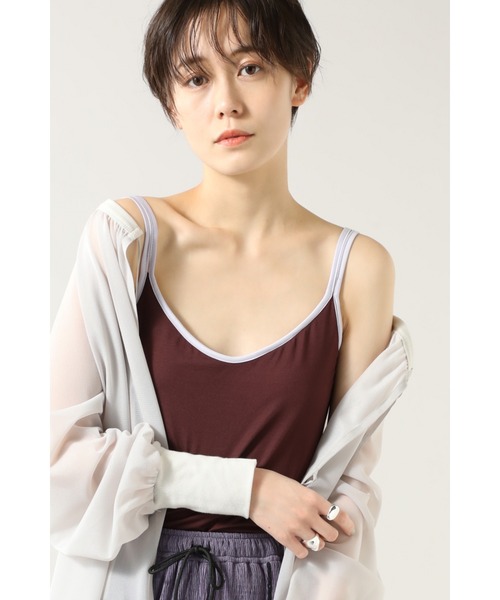 CREOLME(クレオルム)の「(CREOLME)バイカラーカップ付きキャミソール(キャミソール・レディース・イエロー/ワインレッド・ONE SIZE)」の2枚目の写真