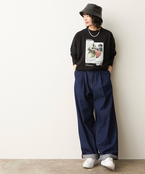 tai×JUNRed ビックシルエットスラッシュアップルロンT（Tシャツ