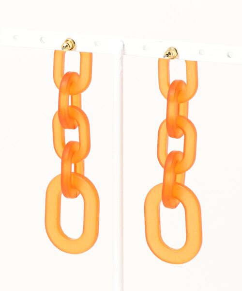 VIS（ビス）の「【STORY8月号掲載】アクリルチェーンピアス（ピアス（両耳用）・レディース・ブラウン系その他2/ベージュ系その他2/オレンジ・FREE）」の10枚目の写真