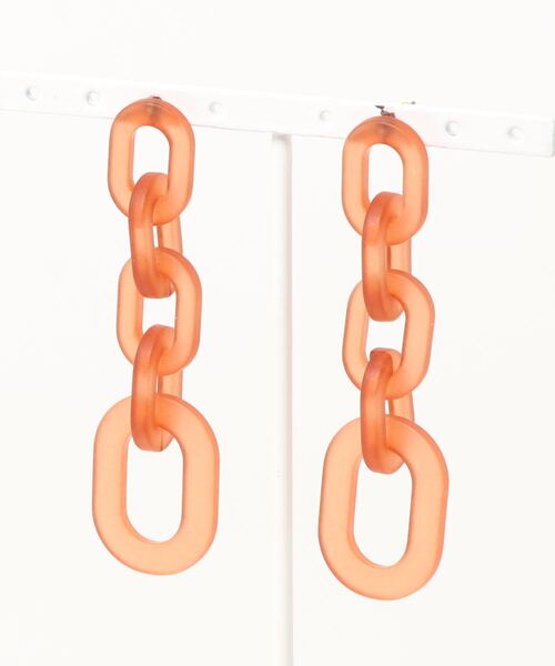 VIS（ビス）の「【STORY8月号掲載】アクリルチェーンピアス（ピアス（両耳用）・レディース・ブラウン系その他2/ベージュ系その他2/オレンジ・FREE）」の7枚目の写真
