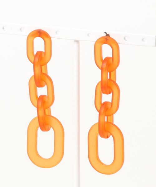 VIS（ビス）の「【STORY8月号掲載】アクリルチェーンピアス（ピアス（両耳用）・レディース・ブラウン系その他2/ベージュ系その他2/オレンジ・FREE）」の5枚目の写真