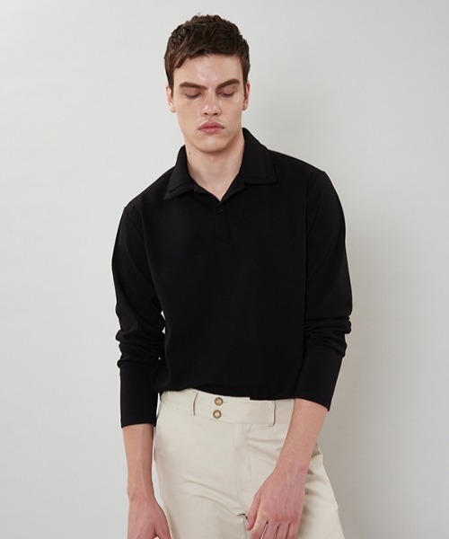 VABEU(バーベウ)の「【VABEU 】ダブルカラー PKシャツ / Double Collar Picket Shirts(ポロシャツ・メンズ・ブラック/ネイビー/アイボリー・LARGE/XX-LARGE)」の2枚目の写真