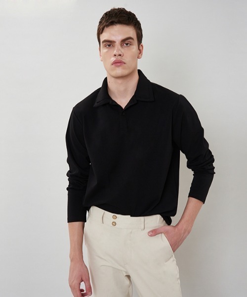 VABEU(バーベウ)の「【VABEU 】ダブルカラー PKシャツ / Double Collar Picket Shirts(ポロシャツ・メンズ・ブラック/ネイビー/アイボリー・LARGE/XX-LARGE)」の7枚目の写真