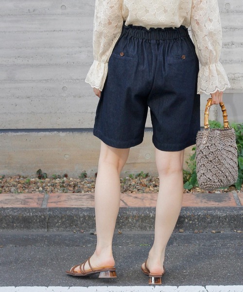 Crisp(クリスプ)の「ボタンベルトショートパンツ(その他パンツ・レディース・ネイビー/アイボリー・FREE)」の6枚目の写真