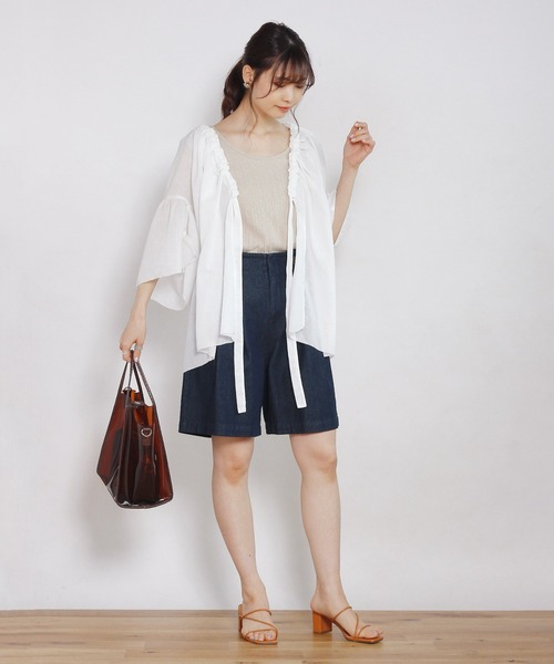 Crisp(クリスプ)の「ボタンベルトショートパンツ(その他パンツ・レディース・ネイビー/アイボリー・FREE)」の20枚目の写真