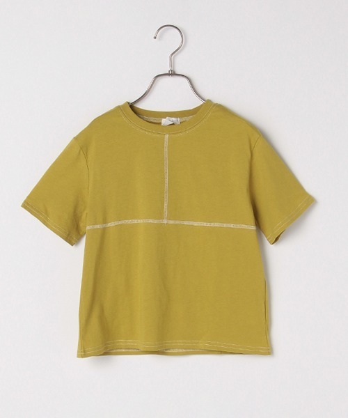 b・ROOM（ビールーム）の「バックロゴプリントビッグ半袖Tシャツ（Tシャツ/カットソー・キッズ・オフホワイト/オリーブ/モスグリーン/パープル・100cm/130cm/120cm/90cm/110cm）」の2枚目の写真