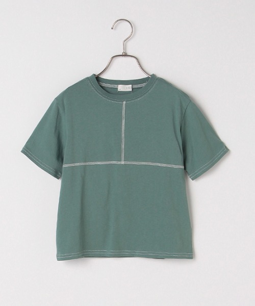 b・ROOM（ビールーム）の「バックロゴプリントビッグ半袖Tシャツ（Tシャツ/カットソー・キッズ・オフホワイト/オリーブ/モスグリーン/パープル・100cm/130cm/120cm/90cm/110cm）」の3枚目の写真