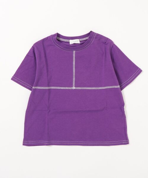 b・ROOM（ビールーム）の「バックロゴプリントビッグ半袖Tシャツ（Tシャツ/カットソー・キッズ・オフホワイト/オリーブ/モスグリーン/パープル・100cm/130cm/120cm/90cm/110cm）」の9枚目の写真