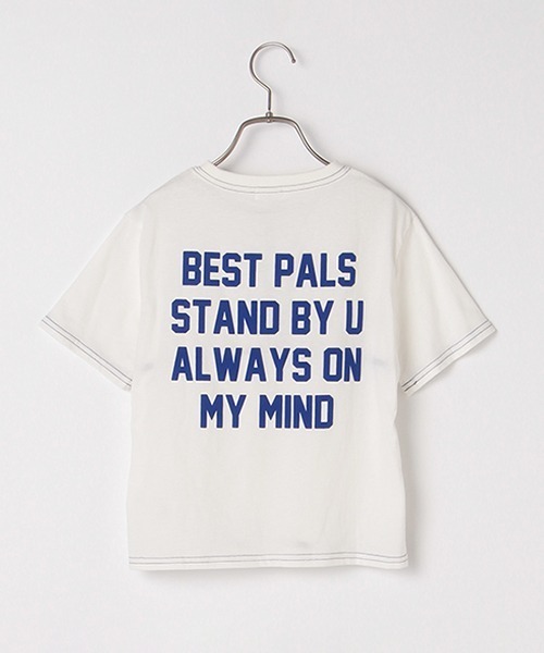 b・ROOM（ビールーム）の「バックロゴプリントビッグ半袖Tシャツ（Tシャツ/カットソー・キッズ・オフホワイト/オリーブ/モスグリーン/パープル・100cm/130cm/120cm/90cm/110cm）」の12枚目の写真