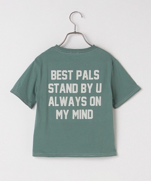 b・ROOM（ビールーム）の「バックロゴプリントビッグ半袖Tシャツ（Tシャツ/カットソー・キッズ・オフホワイト/オリーブ/モスグリーン/パープル・100cm/130cm/120cm/90cm/110cm）」の13枚目の写真