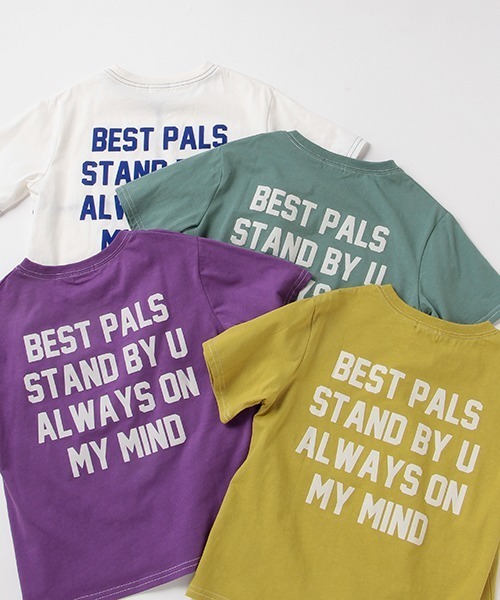 b・ROOM（ビールーム）の「バックロゴプリントビッグ半袖Tシャツ（Tシャツ/カットソー・キッズ・オフホワイト/オリーブ/モスグリーン/パープル・100cm/130cm/120cm/90cm/110cm）」の21枚目の写真