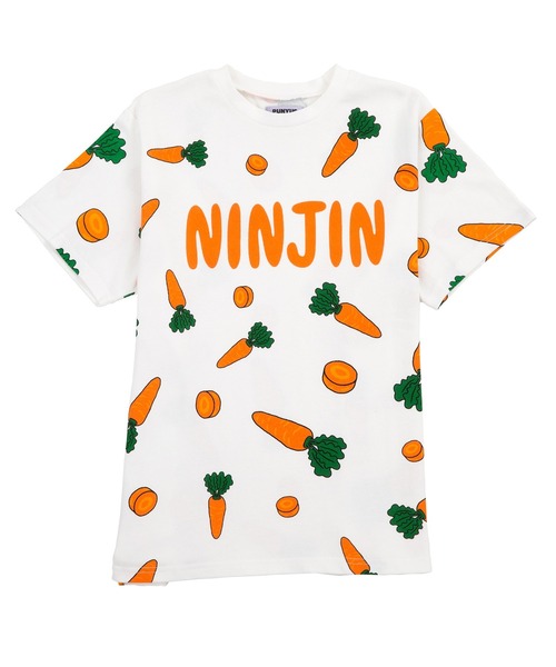 PUNYUS（プニュズ）の「フード総柄Ｔシャツ(NINJIN・LEMON・EDAMAME)（Tシャツ/カットソー・レディース・イエロー/オレンジ/グリーン・4/1/3/2）」の14枚目の写真