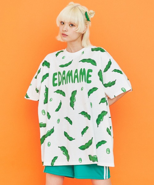 フード総柄Tシャツ(NINJIN・LEMON・EDAMAME)（Tシャツ/カットソー