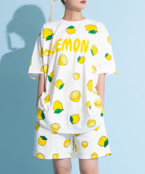 フード総柄Tシャツ(NINJIN・LEMON・EDAMAME)（Tシャツ
