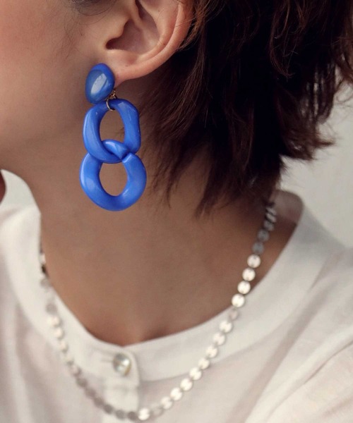 antiqua（アンティカ）の「ビタミンカラーイヤリング（イヤリング・レディース・イエロー/ブルー・FREE）」の2枚目の写真