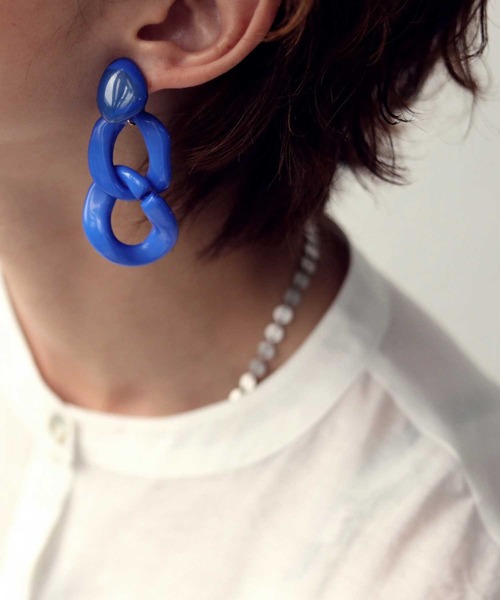 antiqua（アンティカ）の「ビタミンカラーイヤリング（イヤリング・レディース・イエロー/ブルー・FREE）」の3枚目の写真