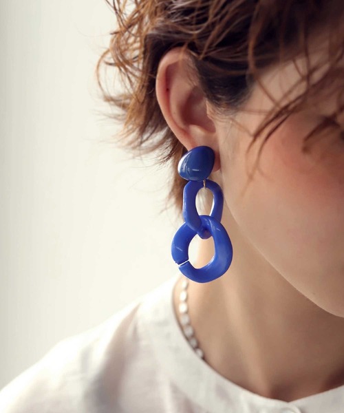 antiqua（アンティカ）の「ビタミンカラーイヤリング（イヤリング・レディース・イエロー/ブルー・FREE）」の4枚目の写真