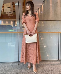 バックシャンレースワンピース