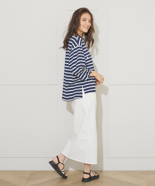 LIPSTAR（リップスター）の「【WEB別注】星柄刺繍ボーダーカットソー（Tシャツ/カットソー・レディース・アイボリー/ダークネイビー/グリーン系その他・M）」の18枚目の写真