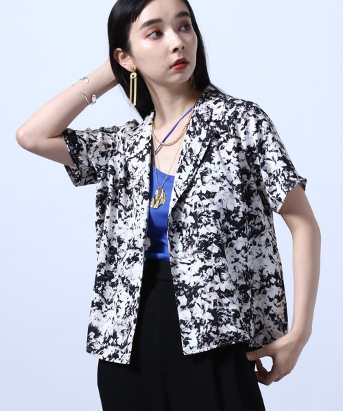 HARE（ハレ）の「ショートカイキンシャツ(HARE)（シャツ/ブラウス・レディース・ブラック/ブラック系その他/グリーン・FREE）」の3枚目の写真