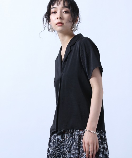 HARE（ハレ）の「ショートカイキンシャツ(HARE)（シャツ/ブラウス・レディース・ブラック/ブラック系その他/グリーン・FREE）」の6枚目の写真
