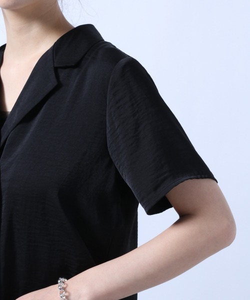 HARE（ハレ）の「ショートカイキンシャツ(HARE)（シャツ/ブラウス・レディース・ブラック/ブラック系その他/グリーン・FREE）」の7枚目の写真