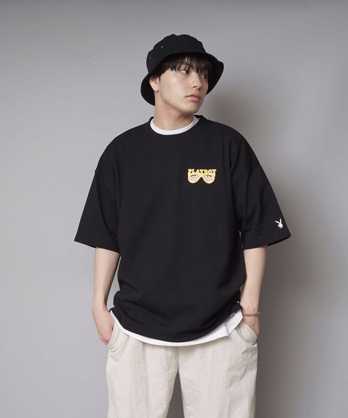 PLAYBOY（プレイボーイ）の「【PLAY BOY/プレイボーイ】スーパービッグシルエットプリントTシャツ バックプリント（Tシャツ/カットソー・メンズ・ブラック/ブラック系その他/ホワイト系その他/ホワイト・MEDIUM/LARGE）」の3枚目の写真