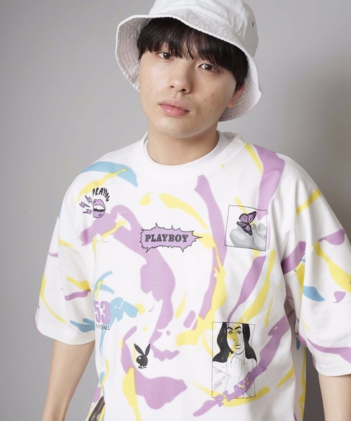 PLAYBOY（プレイボーイ）の「【PLAY BOY/プレイボーイ】スーパービッグシルエットプリントTシャツ バックプリント（Tシャツ/カットソー・メンズ・ブラック/ブラック系その他/ホワイト系その他/ホワイト・MEDIUM/LARGE）」の19枚目の写真