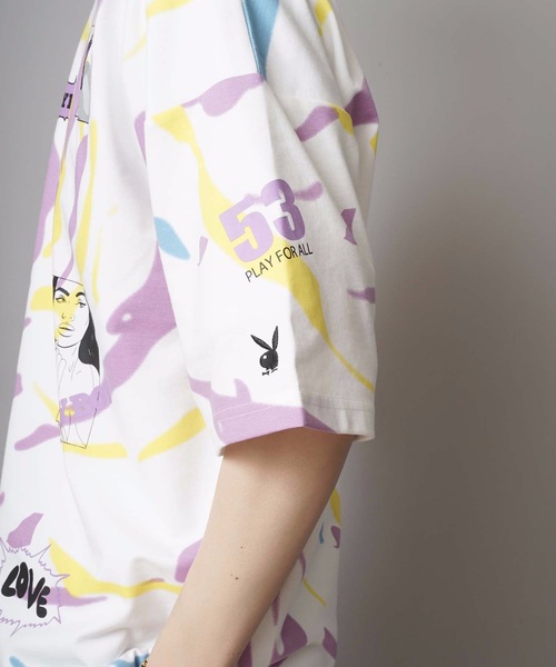 PLAYBOY（プレイボーイ）の「【PLAY BOY/プレイボーイ】スーパービッグシルエットプリントTシャツ バックプリント（Tシャツ/カットソー・メンズ・ブラック/ブラック系その他/ホワイト系その他/ホワイト・MEDIUM/LARGE）」の18枚目の写真