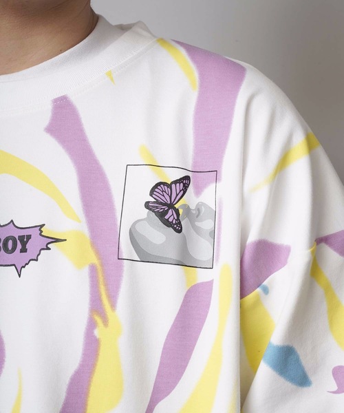 PLAYBOY（プレイボーイ）の「【PLAY BOY/プレイボーイ】スーパービッグシルエットプリントTシャツ バックプリント（Tシャツ/カットソー・メンズ・ブラック/ブラック系その他/ホワイト系その他/ホワイト・MEDIUM/LARGE）」の14枚目の写真