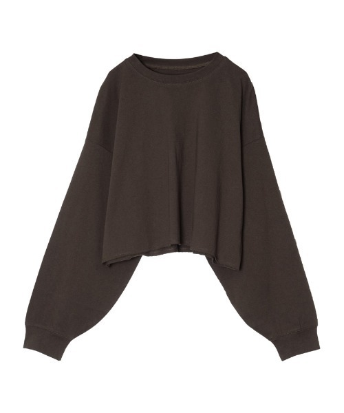 Re:EDIT(リエディ)の「USAコットンショート丈ロンT(Tシャツ/カットソー・レディース・スミクロ/ベージュ/ブルー/ホワイト/グレイッシュベージュ/グレー/ブラウン・MEDIUM/LARGE)」の5枚目の写真