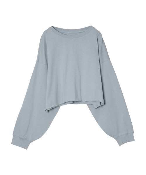 Re:EDIT(リエディ)の「USAコットンショート丈ロンT(Tシャツ/カットソー・レディース・スミクロ/ベージュ/ブルー/ホワイト/グレイッシュベージュ/グレー/ブラウン・MEDIUM/LARGE)」の7枚目の写真